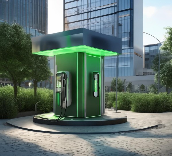 娄底新合作商贸城充电站，商贸城绿色心脏，便捷出行新地标